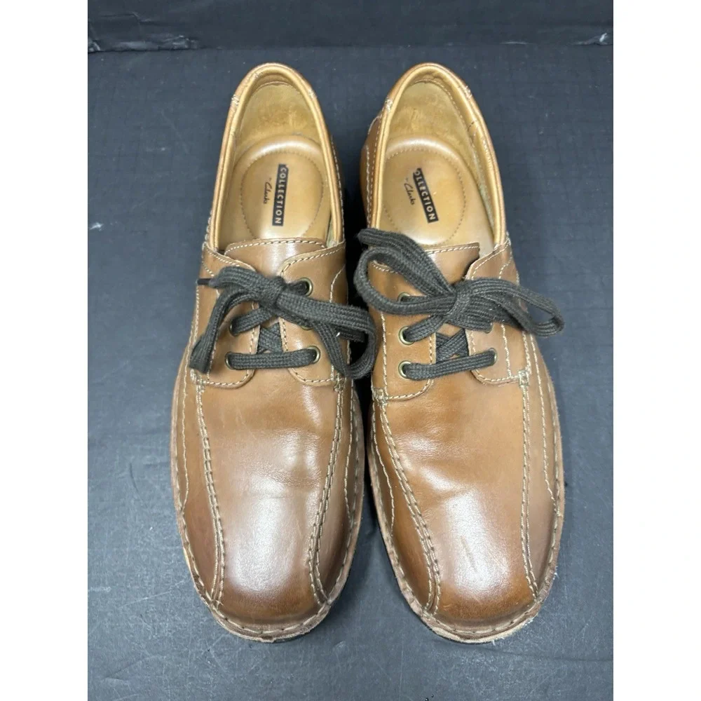 Clarks Men's‎ Northam Edge Brown Leather Casual Shoes 26133171 Size US 9M